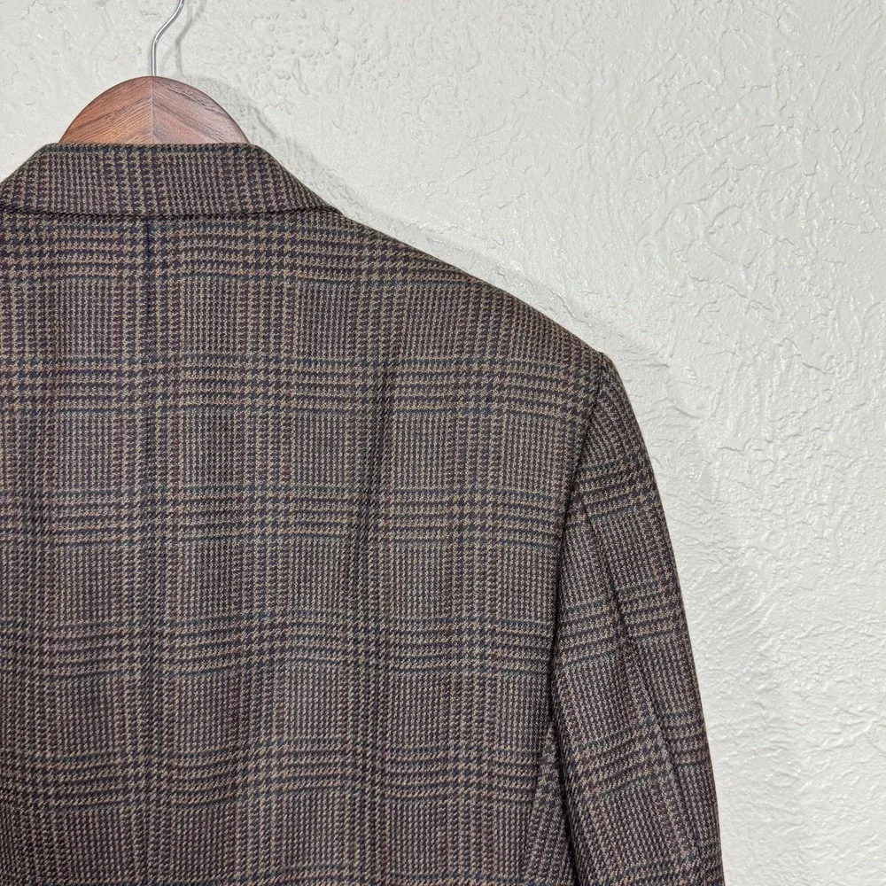 Vtg Oscar de la Renta Blazer Sport Coat 42 Plaid 80s 90s Wool Academia Old Money